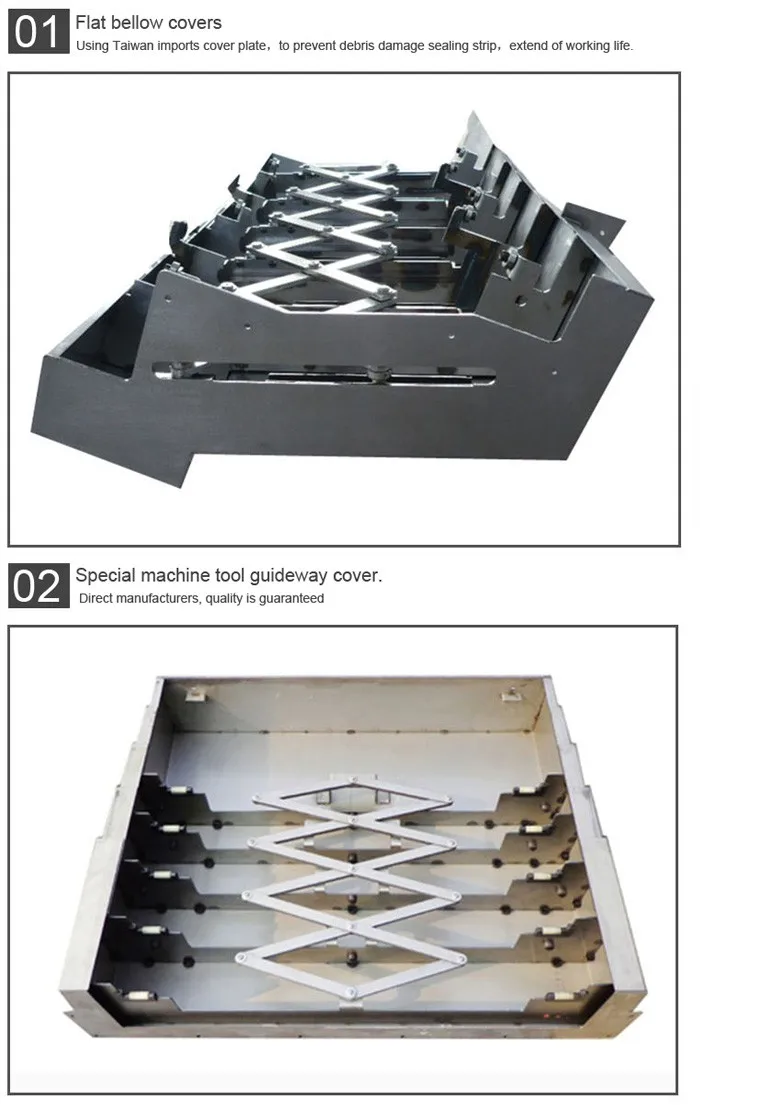 steel plate telescopic bellow cover,protective bellow covers for cnc machine by Judy Hao