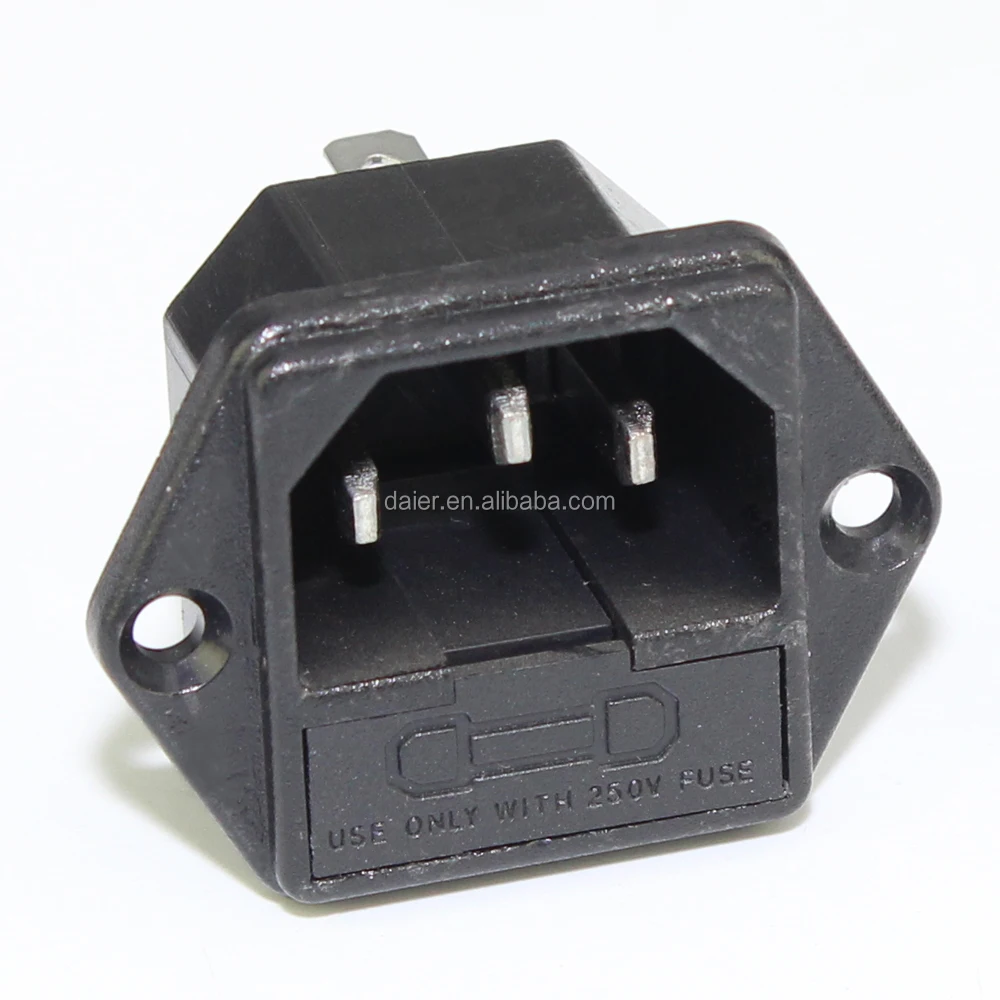 Ac Power Outlet Socket 3pin Panel Mount 10a 250vac With Fuse Buy