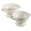 Kitchenware bowl shape beige metal fruit colander vegetable basket