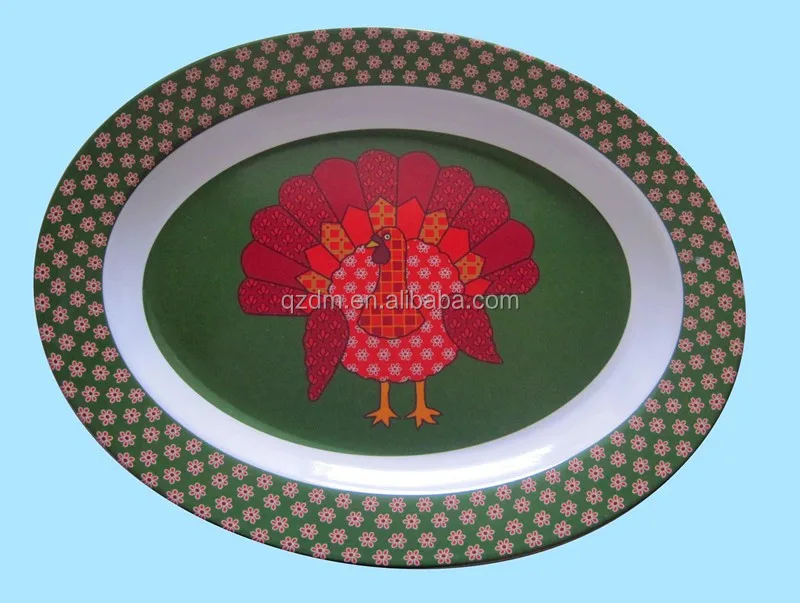 Oval Shape Melamine Serving Tray Plastic Oval Big Plate
