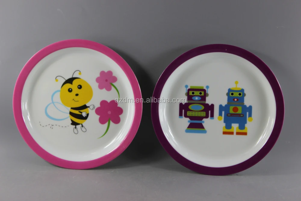 Lovely Bee Printing Round Shape Dinner Plate For Kid