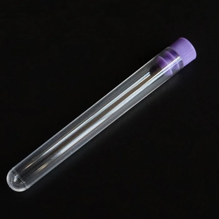 good price medical lab disposable flat bottom 12x75 screw measuring clear plastic glass test tubes for school education