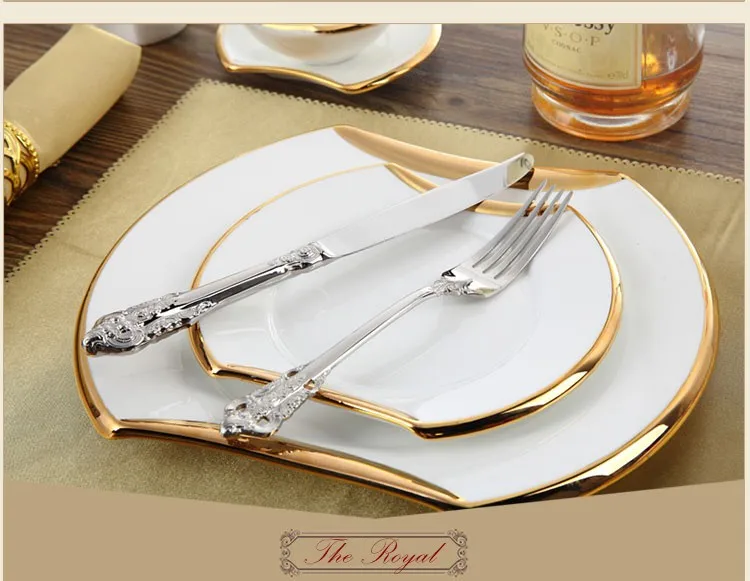 Luxury Royal Gold Plated Restaurant Cutlery 18/8 High End Stainless