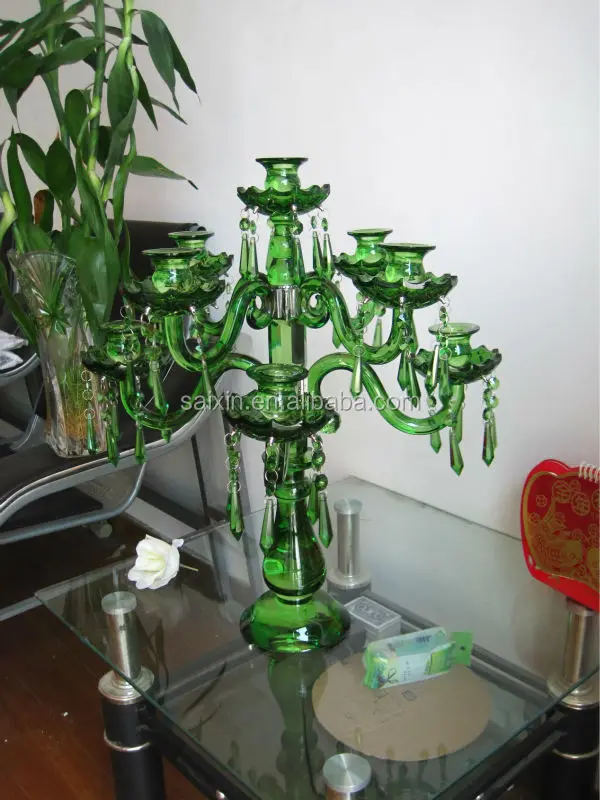New ! Red 9 Arms Candelabra For Home Decoration Buy Red Glass
