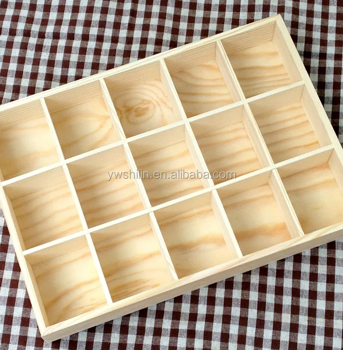 wooden box with small compartments