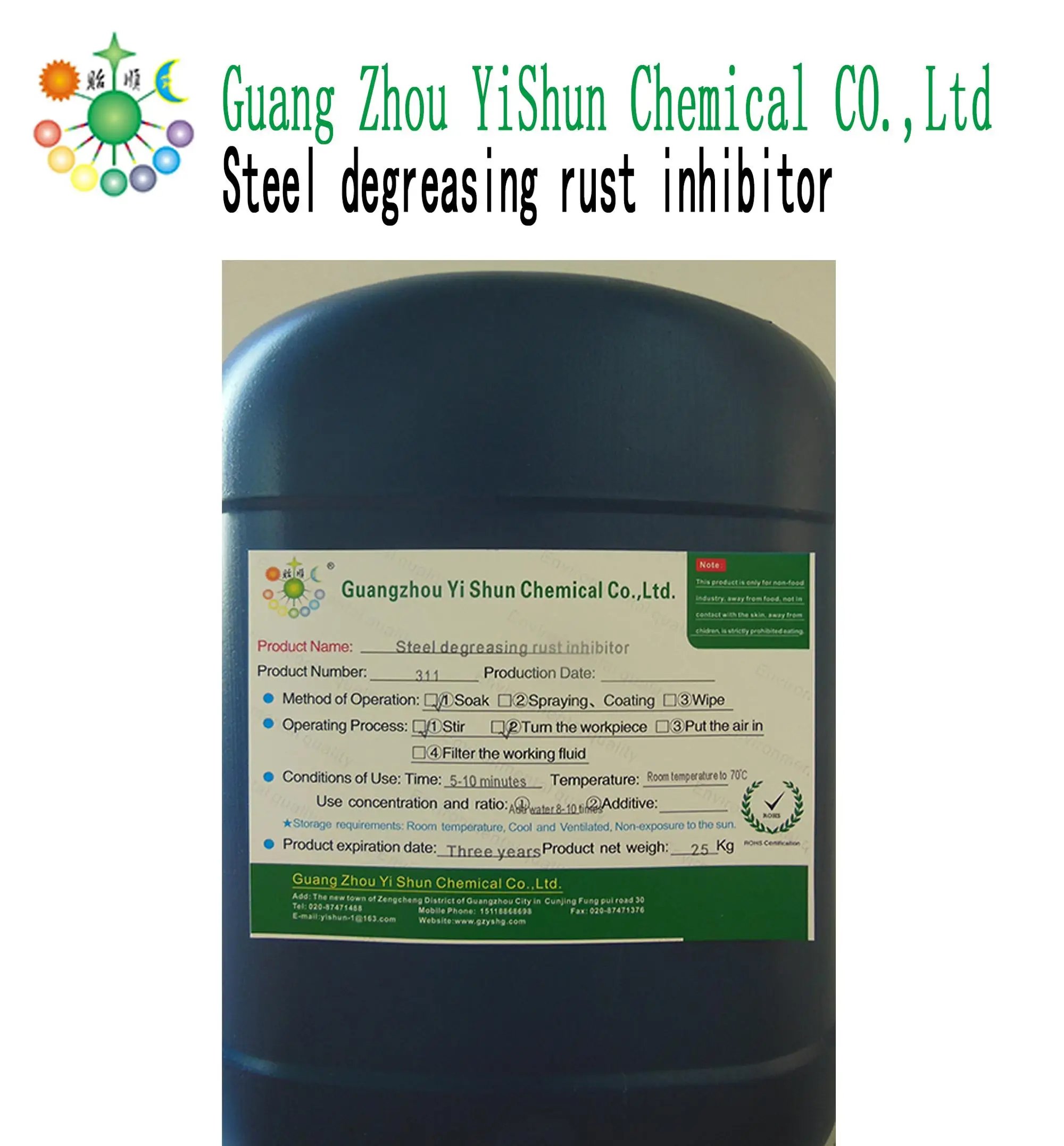 Steel Degreasing Rust Inhibitor Steel Cleaning Agent Steel Cleaner