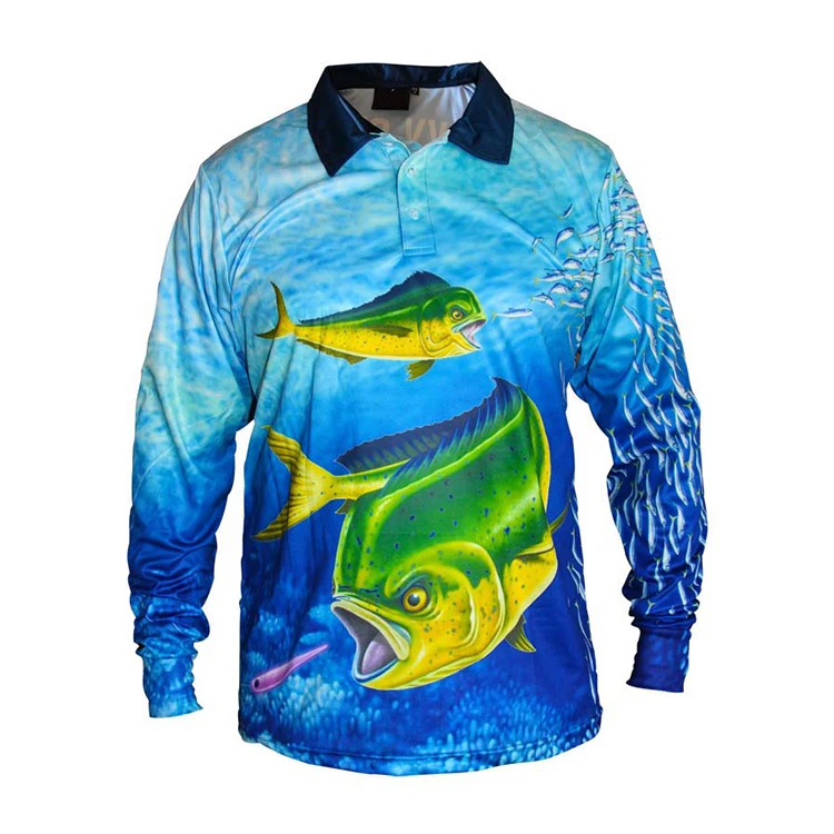 Affordable Wholesale custom made tournament fishing shirt with sublimation  printing For Smooth Fishing 