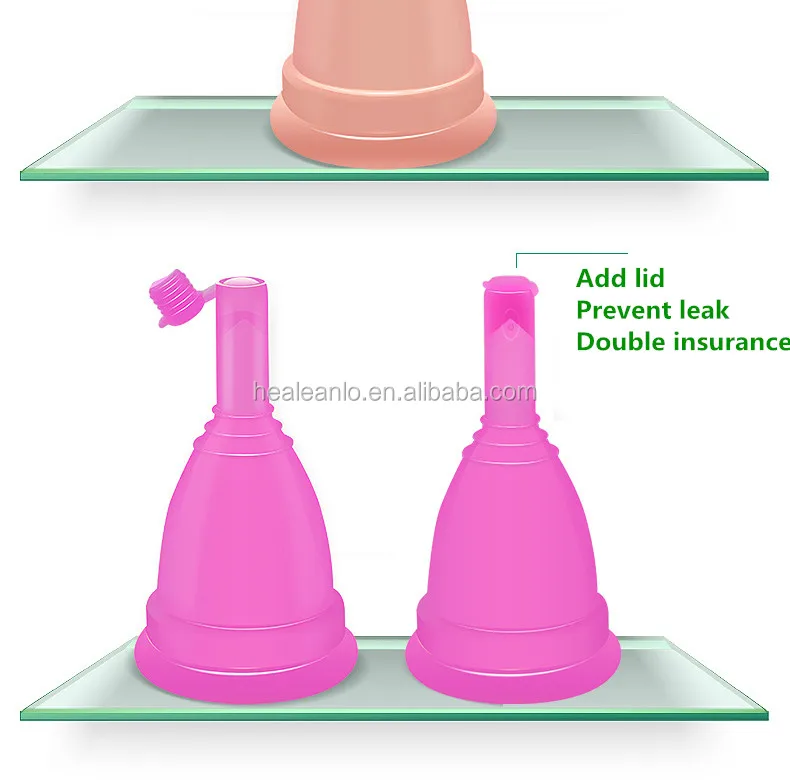 Ladies Hygiene Products Silicone Discharge Menstrual Cups With Valve