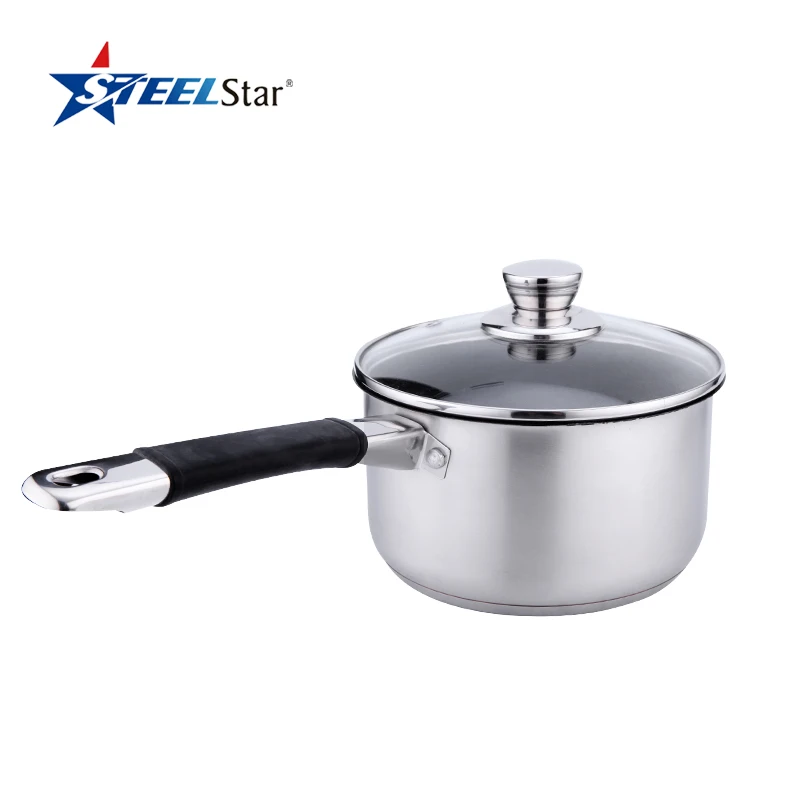 16cm Induction Non Stick Stainless Saucepan With Glass Lid Buy