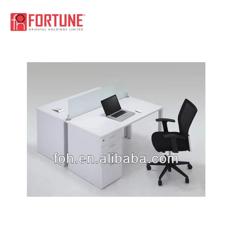 Modern Design Pure White Portable Double Workstation Laptop Desk