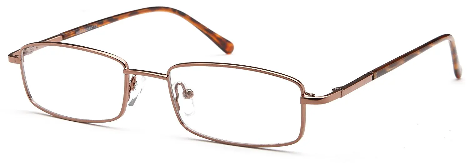 DALIX Mens Rectangular Prescription Eye Glasses Ready to Fill Black, Brown
