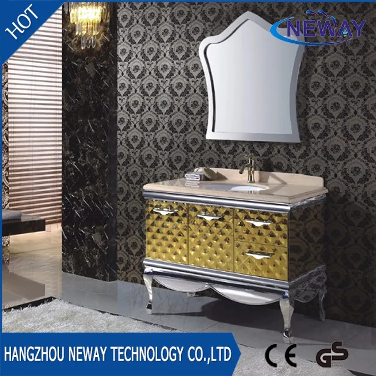 Classic Stainless Steel Marble Top Bathroom With Mirror Buy