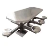 Custom Sheet Metal Fabrication Stainless Steel Tables And Chairs With Eight Seats