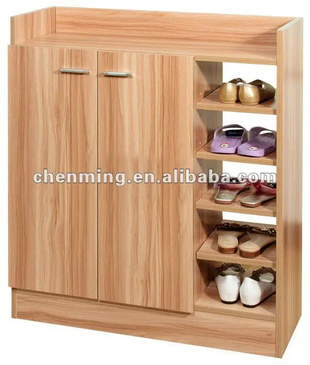 wooden shoe cabinet with mirror, View 