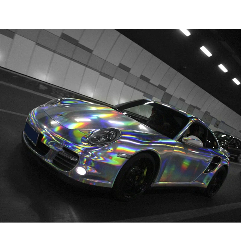 Holographique Laser Blanc Perle Chrome irisé Vinyle Film Voiture Wrap changement de couleur