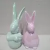 Pearl glazed Ceramic EASTER rabbit figurine for deco
