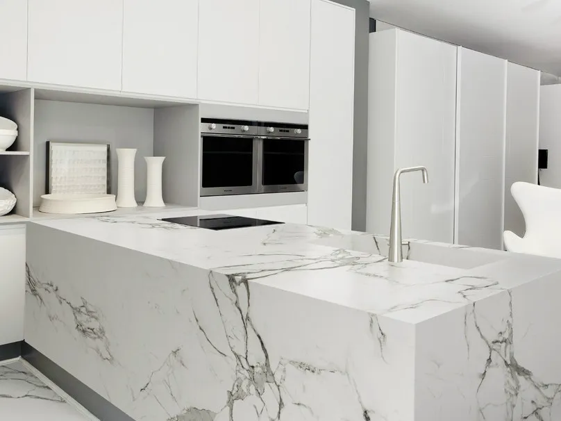 Kitchen Countertop White Quartz Slabs Countertops Calacatta White