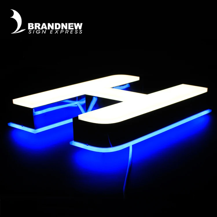 Outdoor light up wall channel letters led acrylic sign for hotel