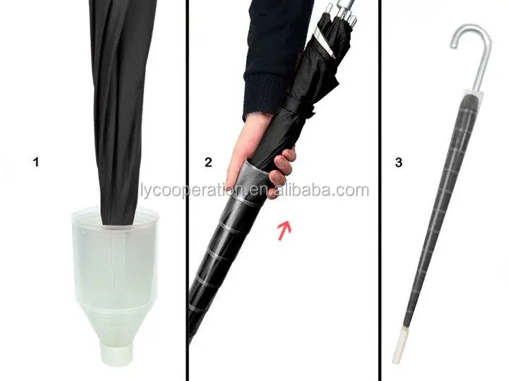 Drip Cover Retractable Umbrella,Waterproof No Drip Straight Umbrella