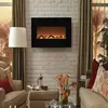 black antique luxury electric fireplace with remote control