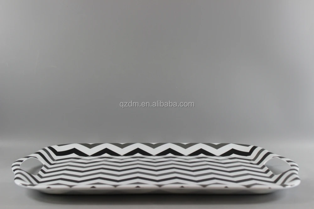 18"Handled Serving Tray/Melamine Plastic Trays With Handles