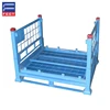 Blue Steel Metal Bulk Collapsible Stacking Crate Container