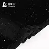 Wholesales shiny black color metallic star pattern sequin velvet glitter fabric