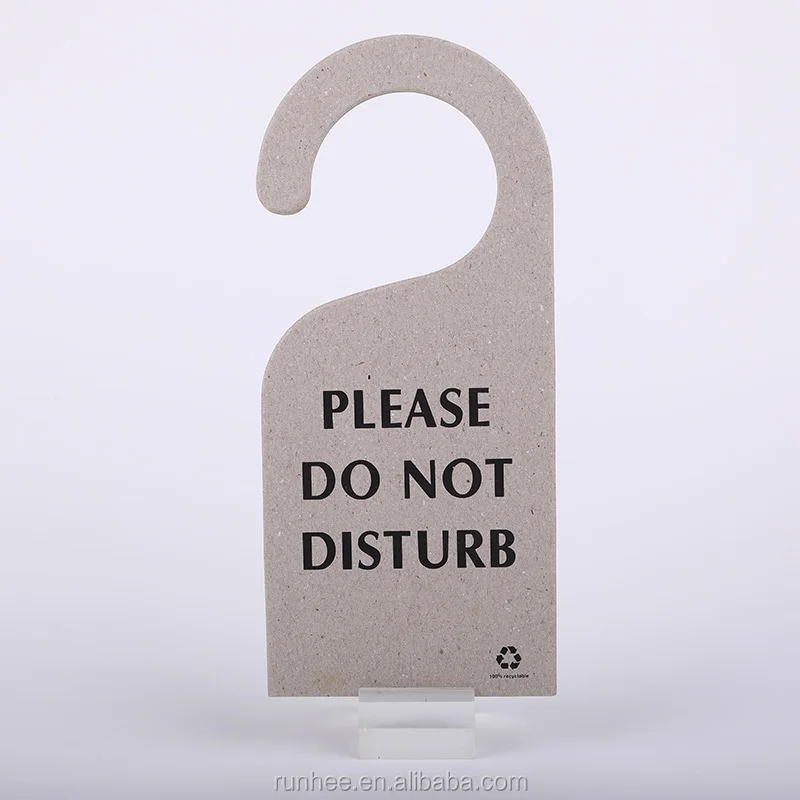 Customized Size Recycled Paper Cardboard Hanger For Hotel Door Knob Signs