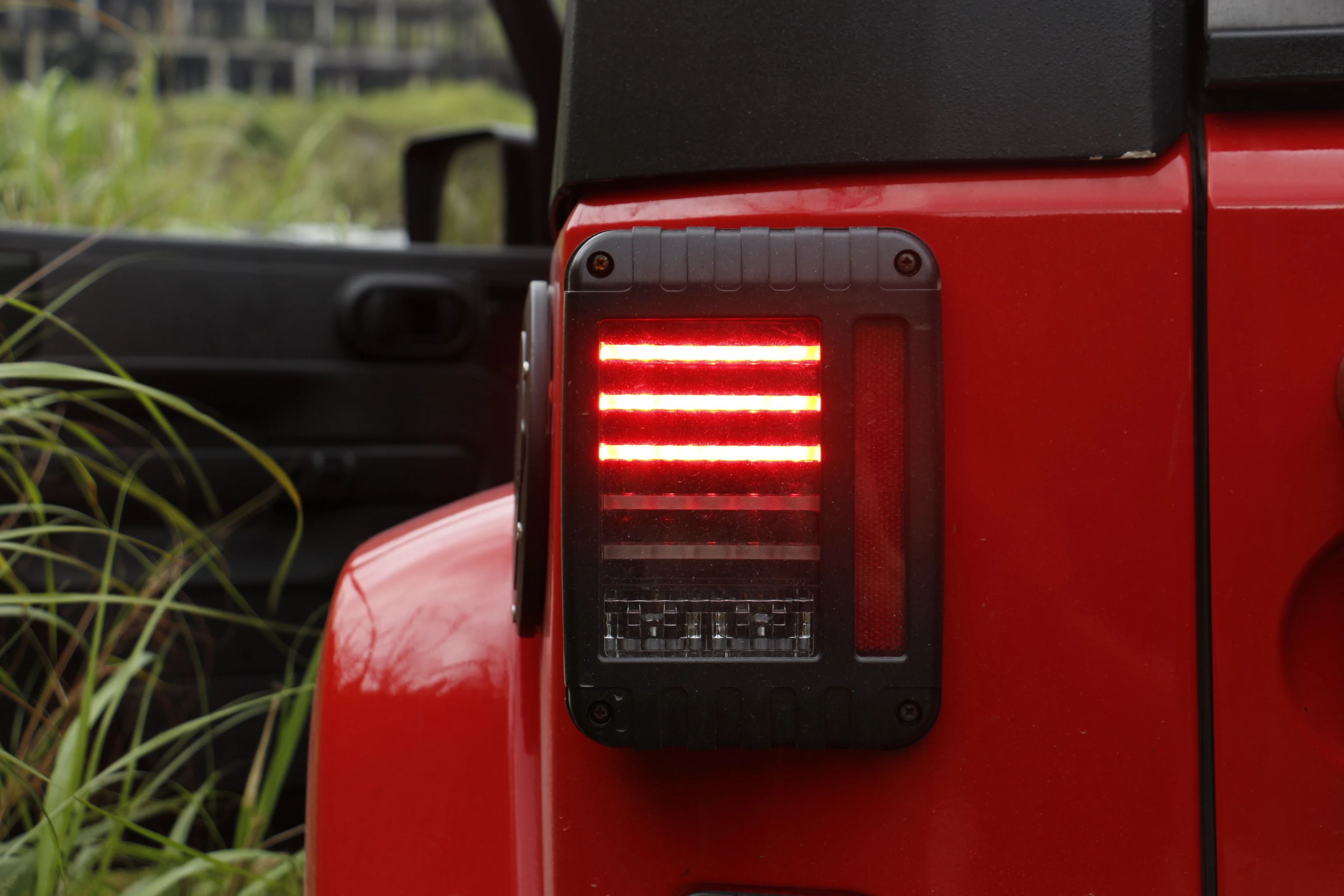 售后美国/欧盟版本黑色 led 尾灯尾灯与吉普牧马人 jk 的刹车功能