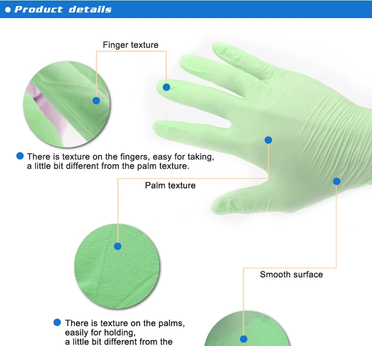 Colored disposable powder free nitrile gloves