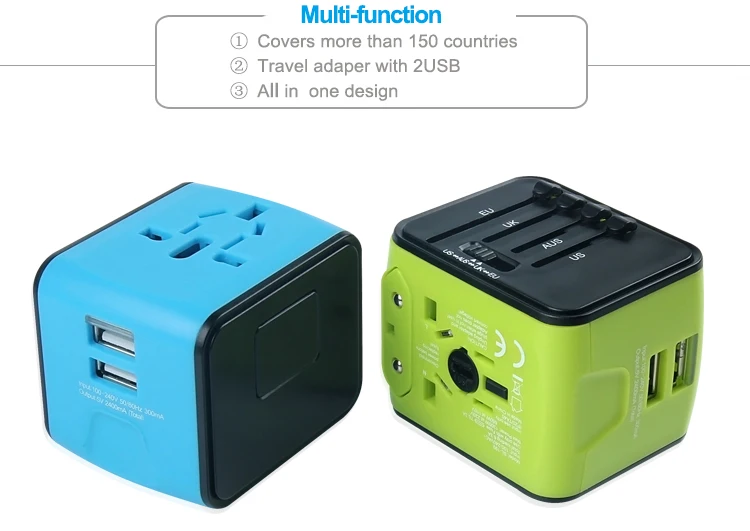 ac dc adaptor with universal plugs international adaptor set UK US AUS EU travel adaptor dual usb