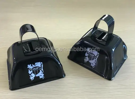 Unionpromo Custom Logo Printed Sport Game Noise Maker Cow Bell Metal Cowbell