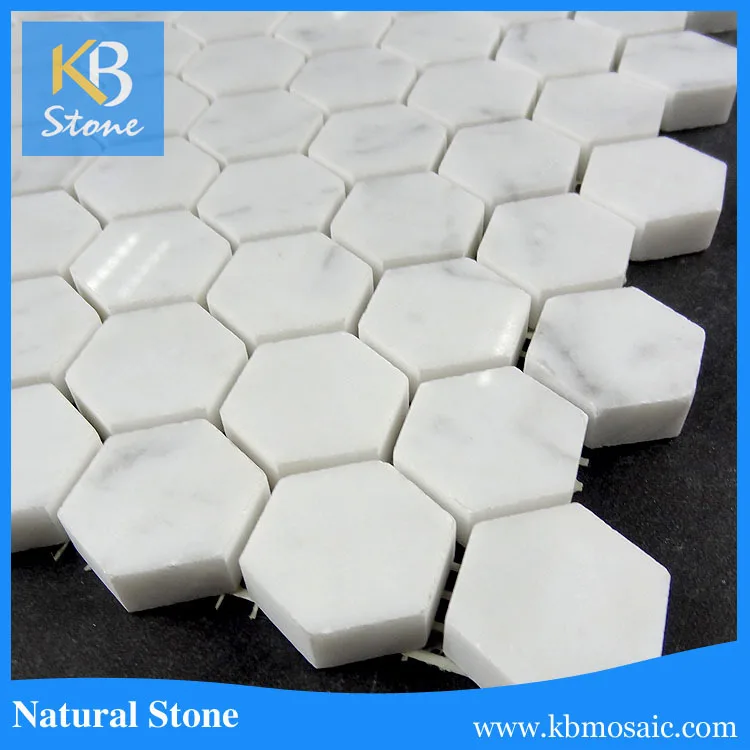 Kb Stein Weiß Design Italienische Carrara Marmor 1 "hexagon Mosaik Mesh