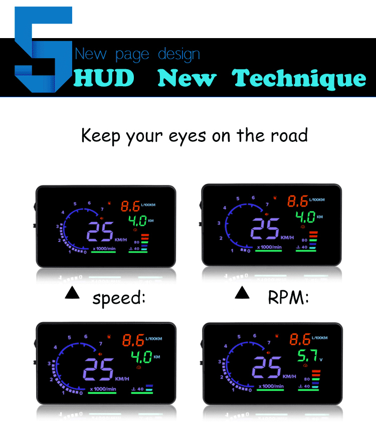 Most Popular Car Electronic Speedometer Heads Up Display Windshield