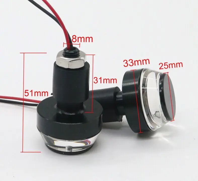 Cnc Motorcycle Led Handle Bar End Indicator Grip Plug Turn Signal Light ...