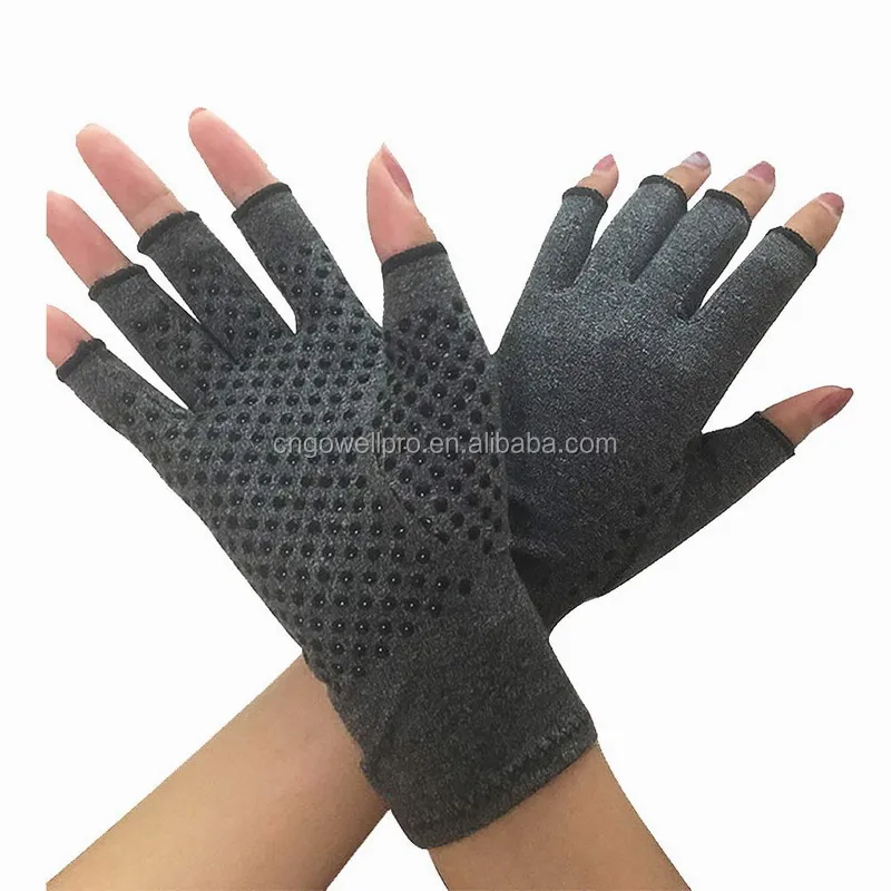 China Wholesale Arthritis Gloves With Grips Open Finger Hand Gloves For