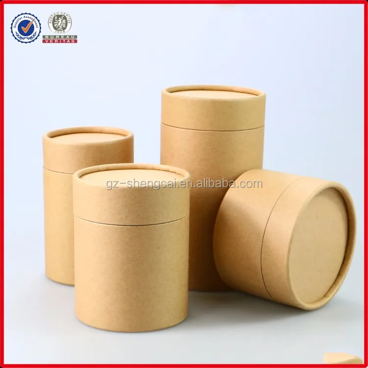 Plain Brown Kraft Cardboard Paper Round Gift Boxes Wholesale For Tea