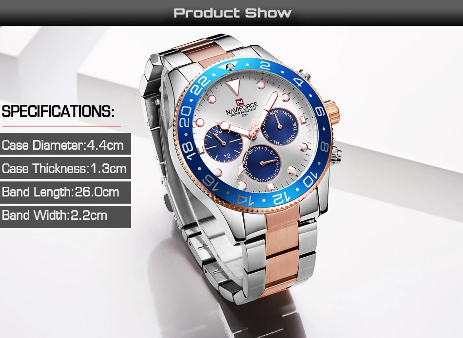 New Arrival NAVIFORCE Watch 9147 High Quality Military Watches Men Wrist Luxury Quartz Full Steel Wristwatch Relogio Masculino