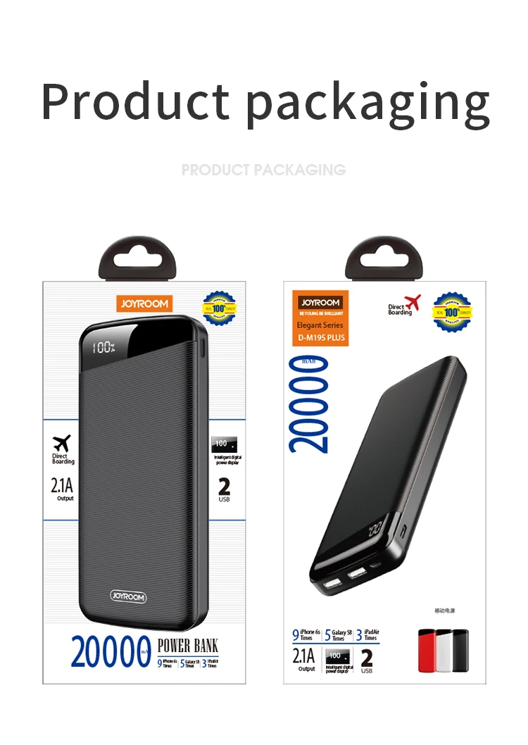 joyroom large capacity back up power bank 20000mah