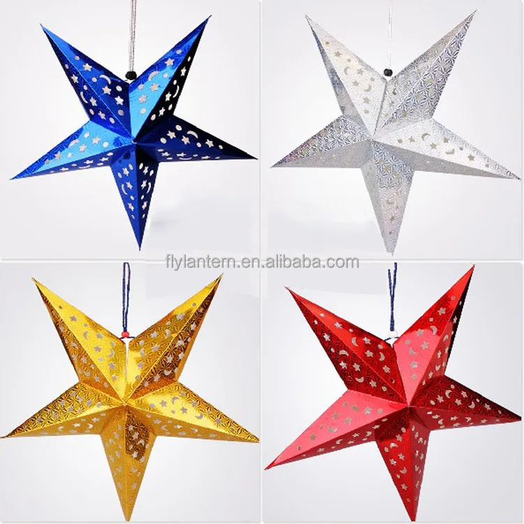 Handmade Paper Star Pentagram Lampshade For Christmas Party Home Hanging Decoration Buy Hanging Star Lantern Christmas Paper Star Lanterns Star
