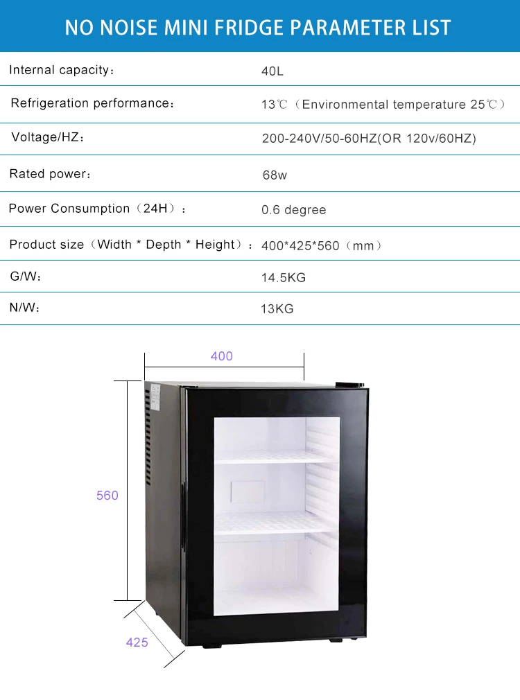 No Noise 40l Mini Fridge For Drinks,Special Thermoelectric Refrigerator