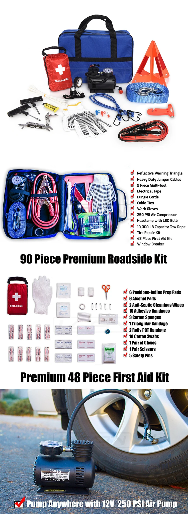 Customized 50pcs Auto Emergency Safety Kits Car Tools Kits Buy Auto