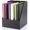 PU Leather Wooden Home Storage Office File Organizer Folder Rack