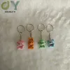 Cheap flocking bear with keychain mini flocking doll keyring wholesale