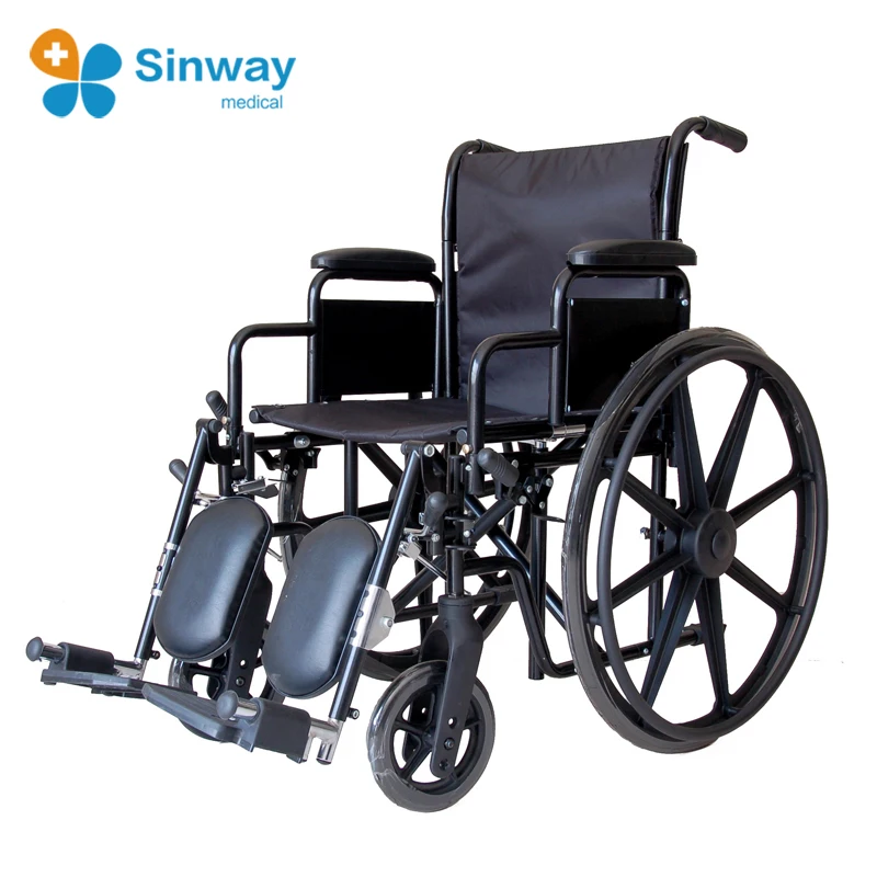Steel Folding Bariatric Medical Adjustable Folding Footrest Wheel Chair