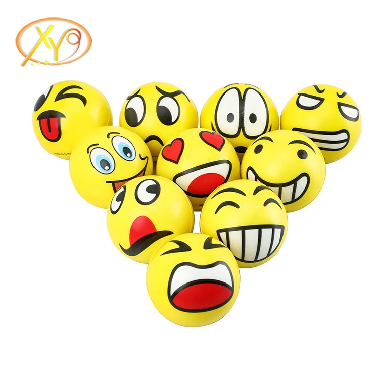 12 PCS FUN EMOJI EMOTICON 3/" SQUEEZE BALLS STRESS RELIEVER GIFT TOY USA SELLER!!