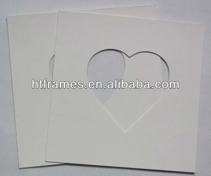 Custom Do Cut Cream Heart Shape Frame Mat