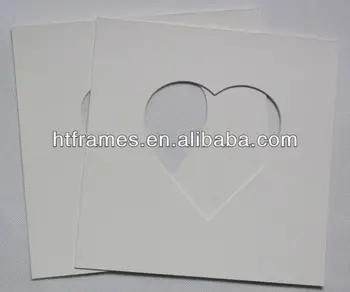 Custom Do Cut Cream Heart Shape Frame Mat