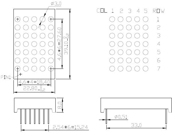 Led Price List & Datasheet 5x7 Dot Matrix Display - Buy 5x7 Dot Matrix ...