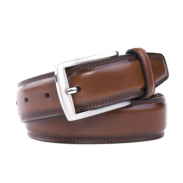 Custom Classic Handmade 100% Genuine Cow Leather Casual Belts With Pin ...